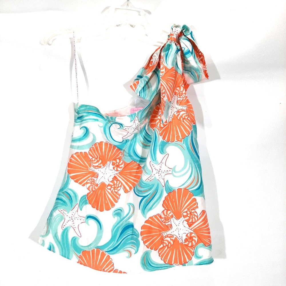 Lilly Pulitzer silk shoulder bow top 4